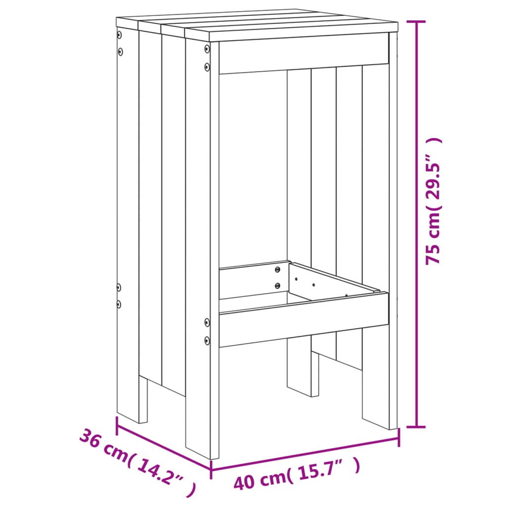 Set mobilier de bar, 3 piese, maro miere, lemn masiv de pin