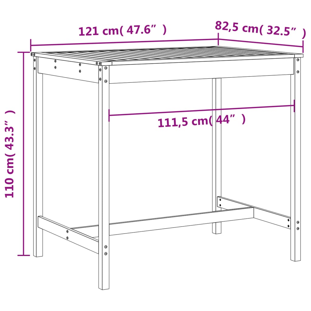 Set mobilier bar de grădină, 5 piese, maro miere lemn masiv pin