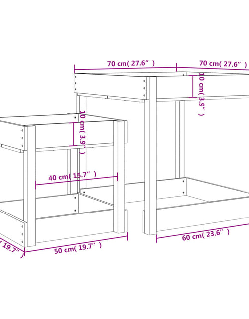 Încărcați imaginea în vizualizatorul Galerie, Mese pentru nisip, 2 buc., lemn masiv de pin
