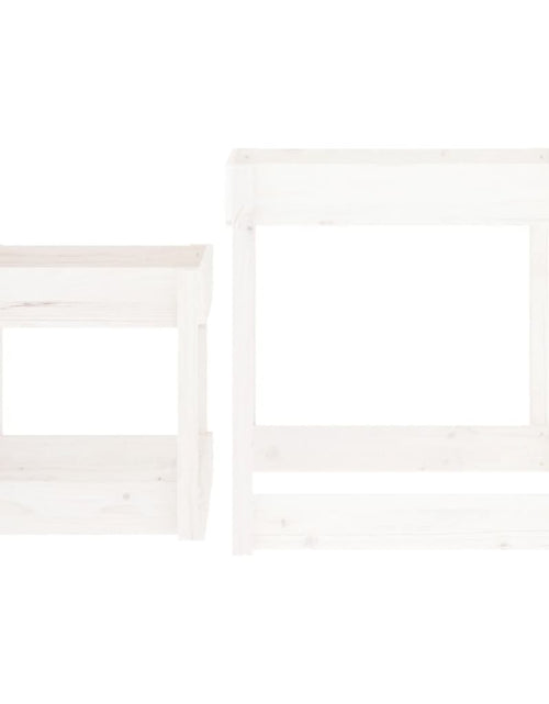 Загрузите изображение в средство просмотра галереи, Mese pentru nisip, 2 buc., alb, lemn masiv de pin
