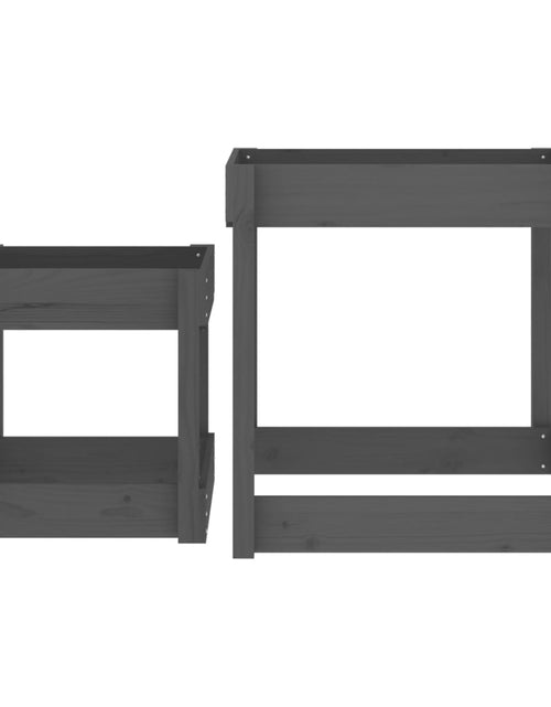 Загрузите изображение в средство просмотра галереи, Mese pentru nisip, 2 buc., gri, lemn masiv de pin
