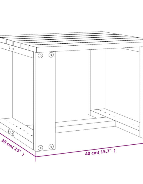 Загрузите изображение в средство просмотра галереи, Măsuță laterală grădină, 40x38x28,5 cm, lemn masiv pin
