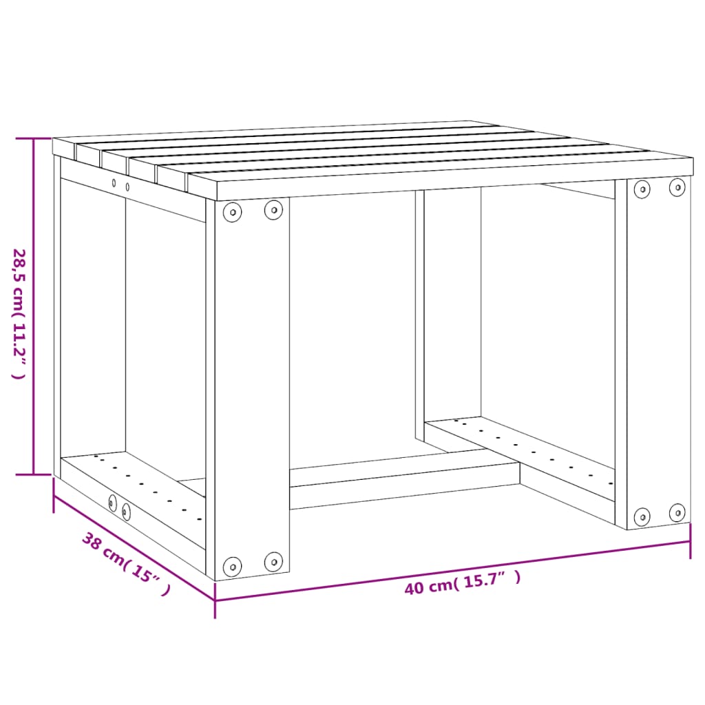 Măsuță laterală grădină maro miere 40x38x28,5 cm lemn masiv pin