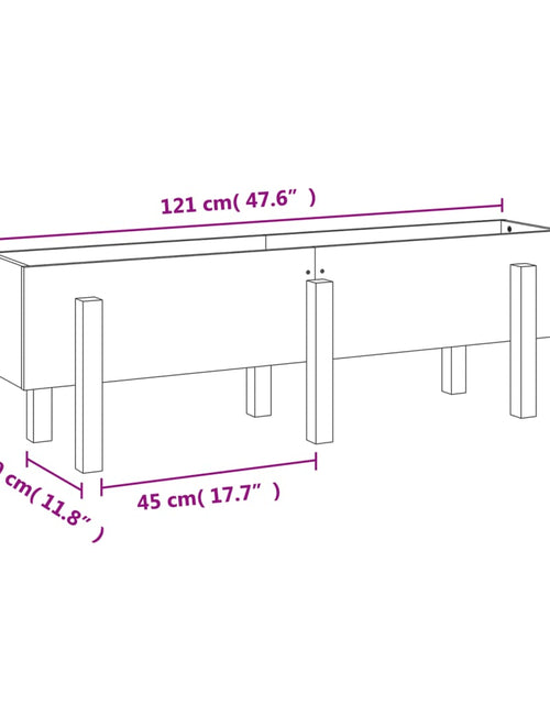 Încărcați imaginea în vizualizatorul Galerie, Strat înălțat de grădină maro miere 121x30x38 cm lemn masiv pin
