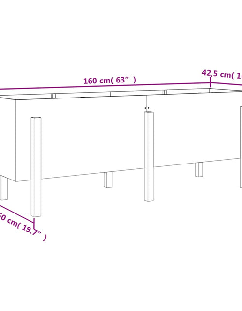 Încărcați imaginea în vizualizatorul Galerie, Strat înălțat de grădină maro miere 160x50x57 cm lemn masiv pin
