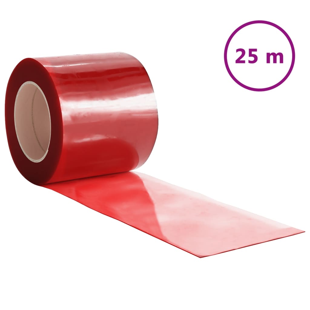 Perdea pentru ușă, roșu, 200 mmx1,6 mm 25 m, PVC