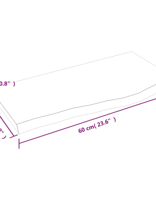 Încărcați imaginea în vizualizatorul Galerie, Poliță de perete, 60x30x2 cm, lemn masiv de stejar netratat

