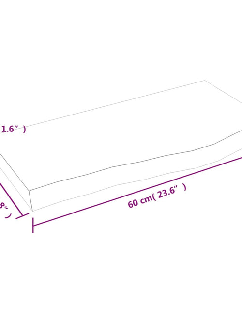 Încărcați imaginea în vizualizatorul Galerie, Poliță de perete, 60x30x(2-4) cm, lemn masiv de stejar netratat
