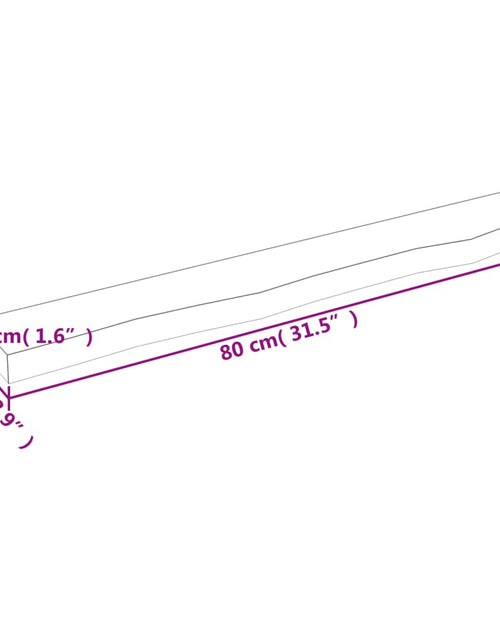 Загрузите изображение в средство просмотра галереи, Poliță de perete, 80x10x4 cm, lemn masiv de stejar netratat
