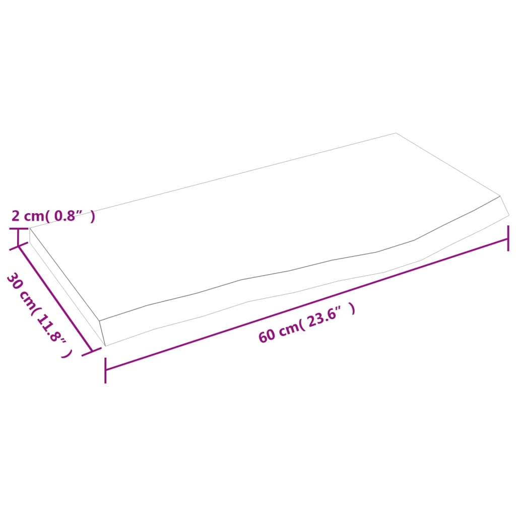 Poliță perete maro deschis 60x30x2 cm lemn masiv stejar tratat