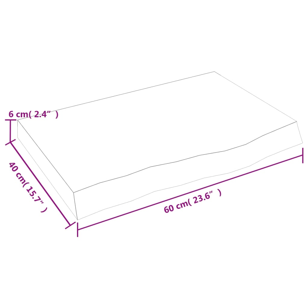 Raft de perete maro deschis 60x40x(2-6) cm lemn stejar tratat