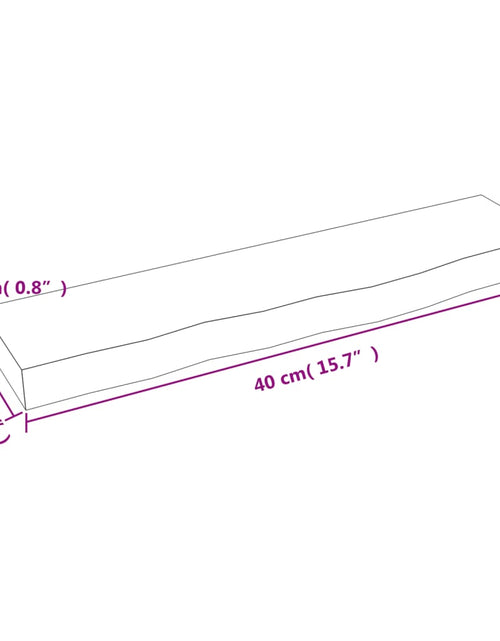 Загрузите изображение в средство просмотра галереи, Raft de perete maro închis 40x10x2 cm lemn masiv stejar tratat

