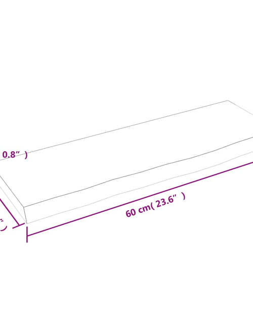 Загрузите изображение в средство просмотра галереи, Raft de perete maro închis 60x20x2 cm lemn masiv stejar tratat
