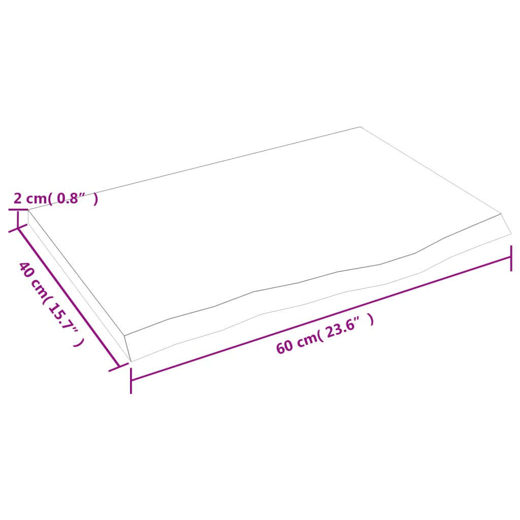 Raft de perete maro închis 60x40x2 cm lemn masiv stejar tratat