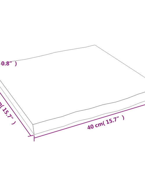 Загрузите изображение в средство просмотра галереи, Blat masă 40x40x4 cm lemn masiv stejar netratat contur organic
