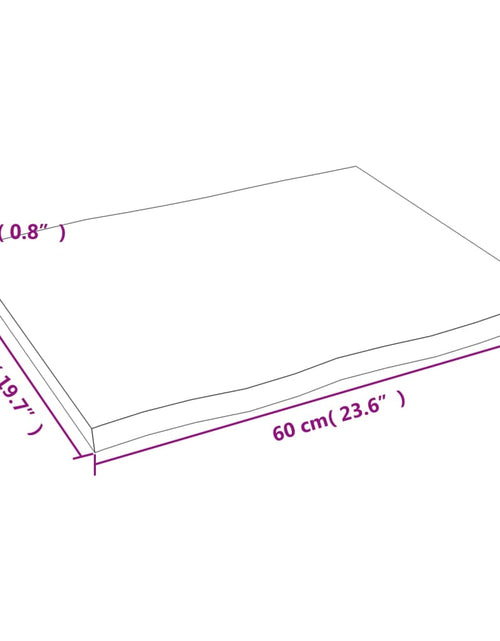 Încărcați imaginea în vizualizatorul Galerie, Blat masă 60x50x2 cm lemn masiv stejar netratat contur organic
