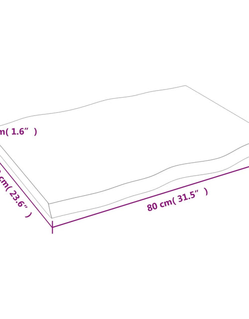Încărcați imaginea în vizualizatorul Galerie, Blat masă, 80x60x(2-4) cm, maro, lemn tratat contur organic - Lando
