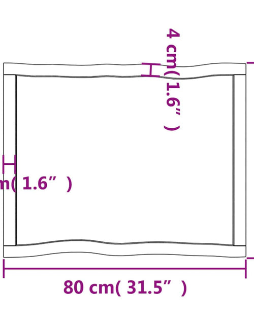 Încărcați imaginea în vizualizatorul Galerie, Blat masă, 80x60x(2-4) cm, maro, lemn tratat contur organic - Lando
