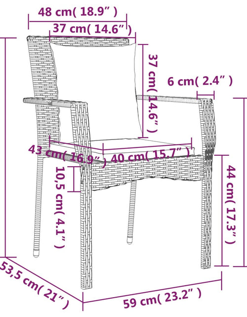 Загрузите изображение в средство просмотра галереи, Set mobilier de grădină cu perne, 7 piese, gri, poliratan
