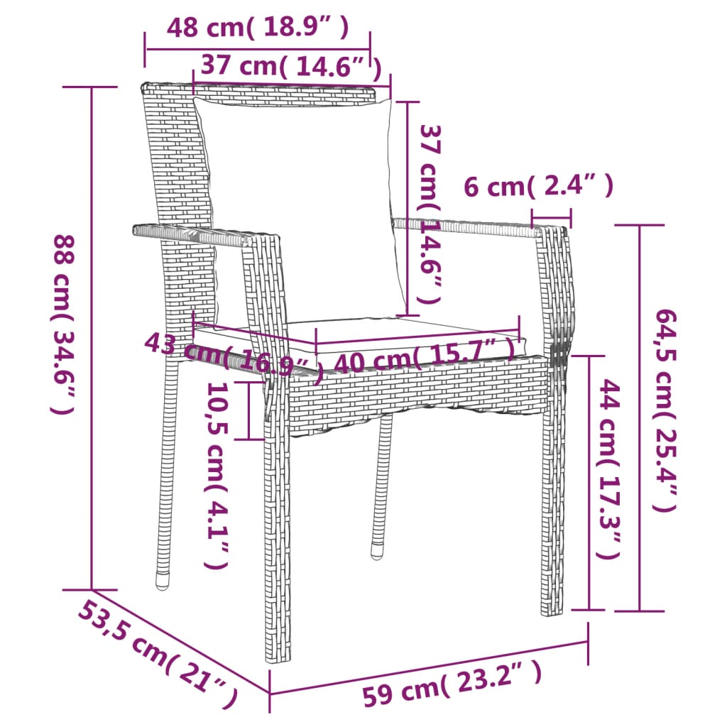 Set mobilier de grădină cu perne, 7 piese, gri, poliratan