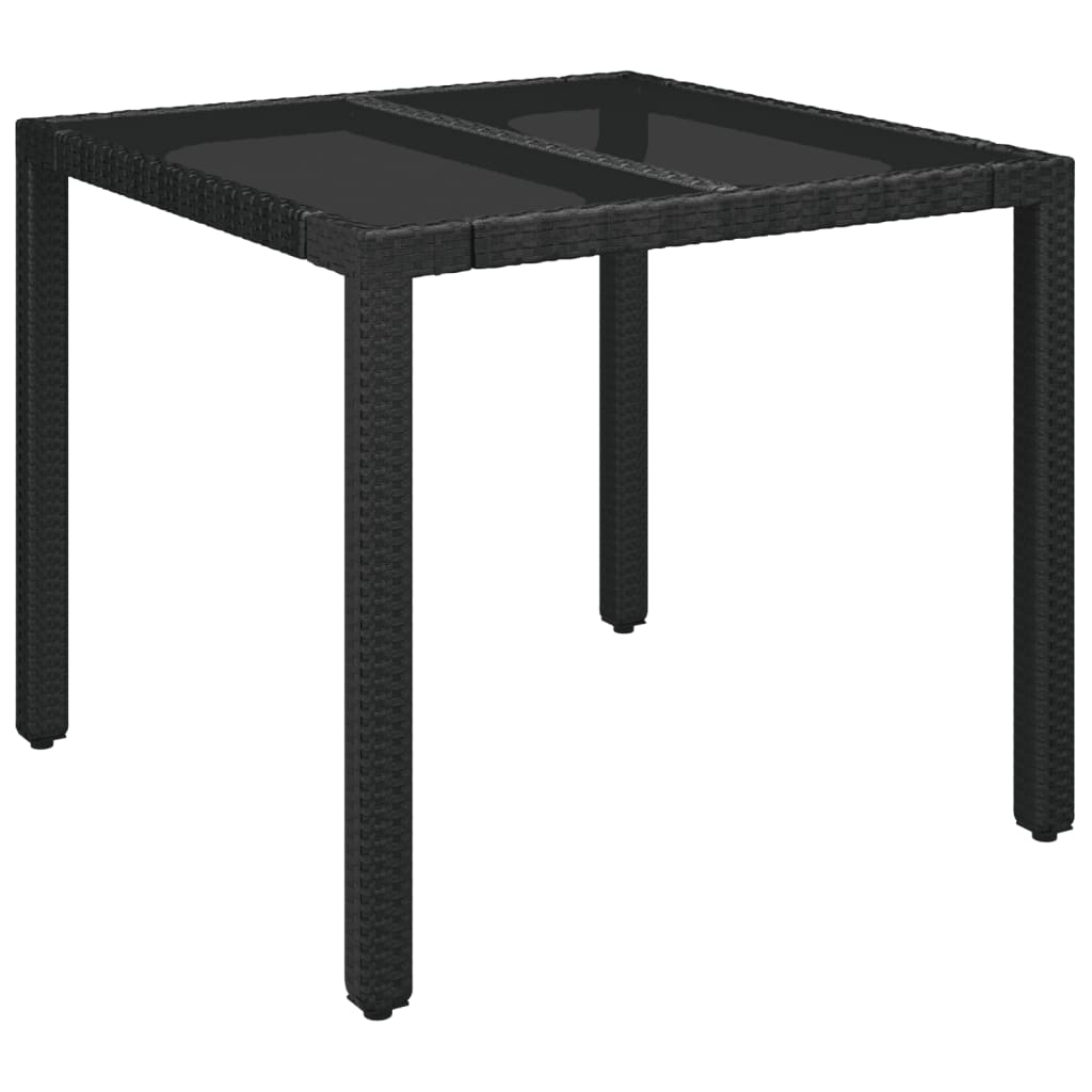 Set mobilier de grădină cu perne, 3 piese, negru, poliratan