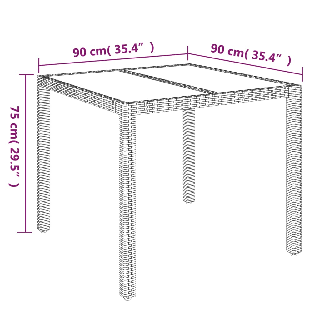 Set mobilier de grădină cu perne, 3 piese, negru, poliratan