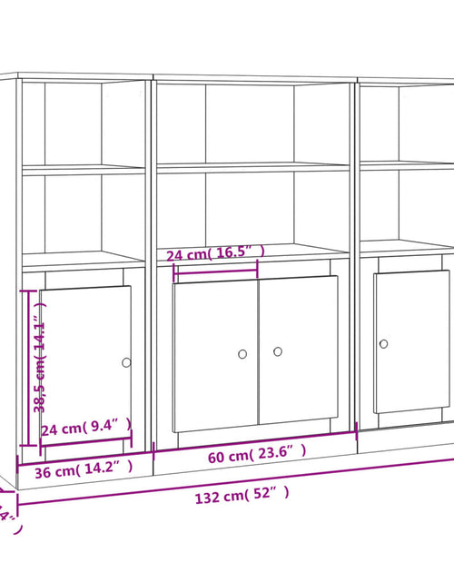 Încărcați imaginea în vizualizatorul Galerie, Dulapuri înalte, 3 buc., stejar maro, lemn prelucrat
