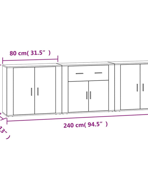 Încărcați imaginea în vizualizatorul Galerie, Servante, 3 piese, stejar sonoma, lemn prelucrat
