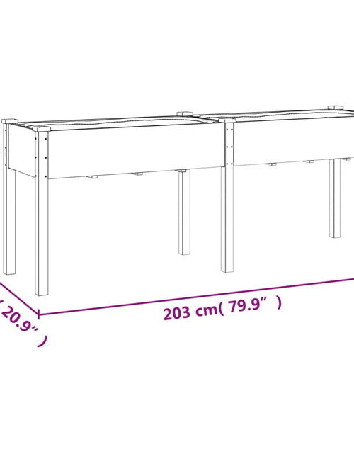 Încărcați imaginea în vizualizatorul Galerie, Jardinieră cu căptușeală, maro, 203x53x76 cm, lemn masiv brad
