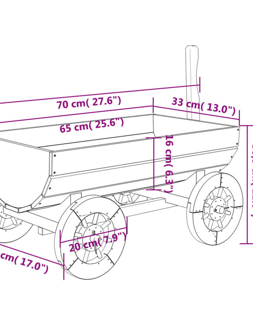 Încărcați imaginea în vizualizatorul Galerie, Căruță decorativă, 70x43x54 cm, lemn masiv de brad
