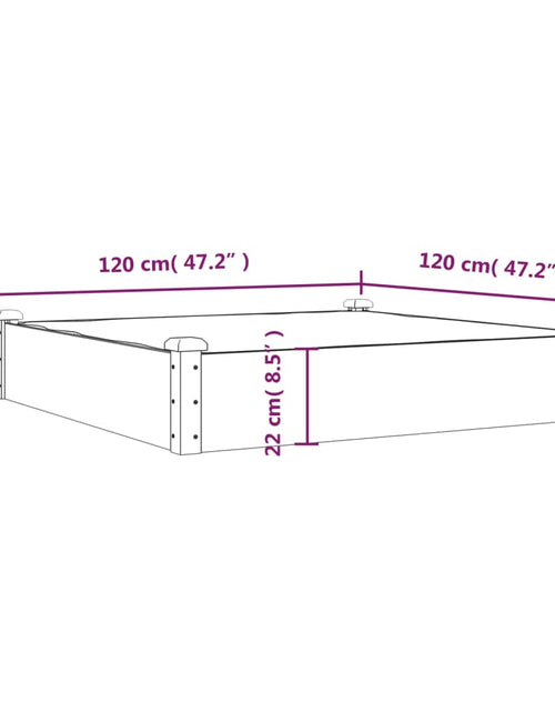 Загрузите изображение в средство просмотра галереи, Strat grădină înălțat cu căptușeală gri 120x120x25 cm lemn brad
