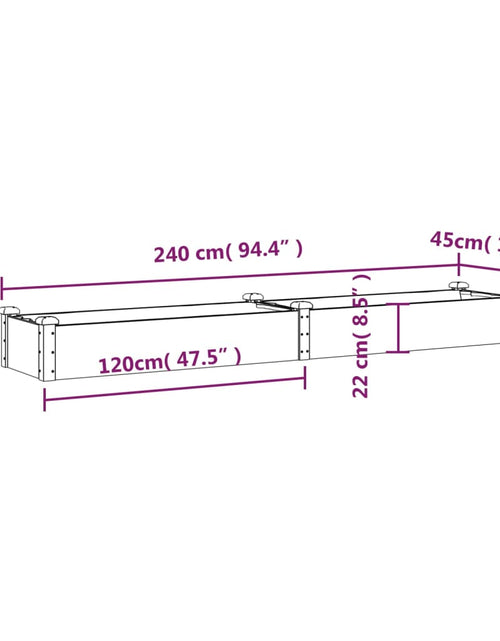 Загрузите изображение в средство просмотра галереи, Strat grădină înălțat cu căptușeală gri 240x45x25 cm, lemn brad
