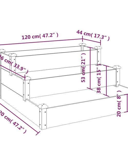 Загрузите изображение в средство просмотра галереи, Strat de grădină înălțat, maro, 120x120x56 cm, lemn masiv brad
