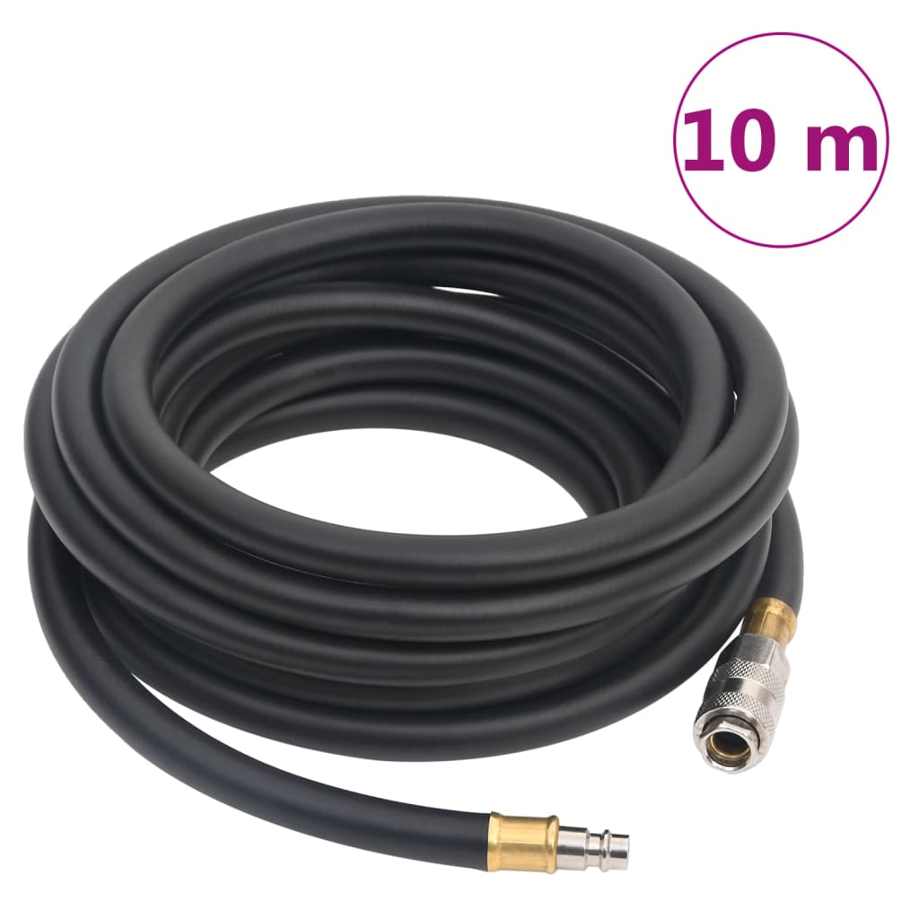 Furtun de aer hibrid, negru, 0,6", 10 m, cauciuc și PVC