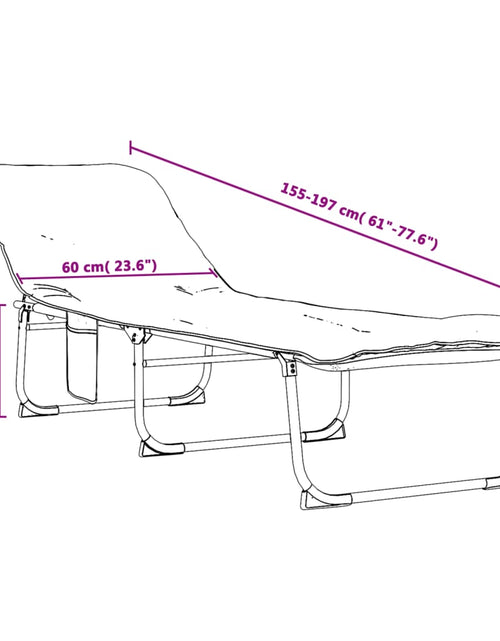 Загрузите изображение в средство просмотра галереи, Șezlong pliabil, bej, material textil
