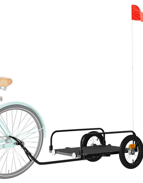 Загрузите изображение в средство просмотра галереи, Remorcă de bicicletă, negru, 122x53x31 cm, fier
