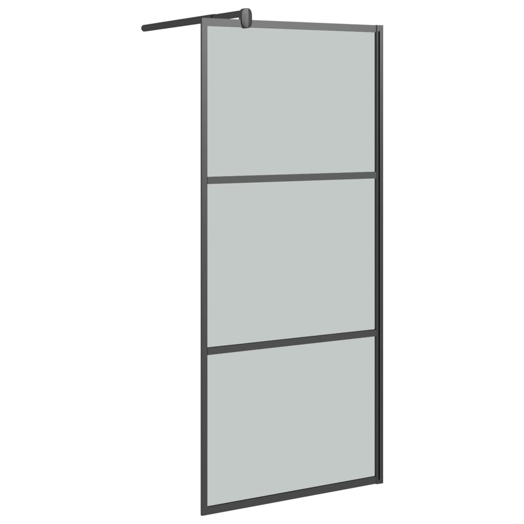 Paravan duș walk-in cu raft negru 90x195 cm sticlă ESG/aluminiu