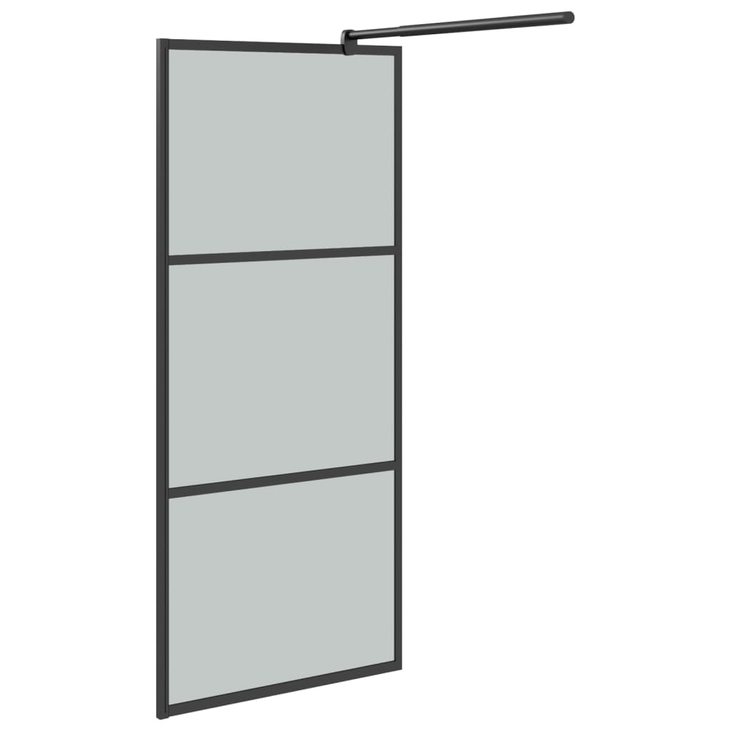 Paravan duș walk-in cu raft negru 90x195 cm sticlă ESG/aluminiu