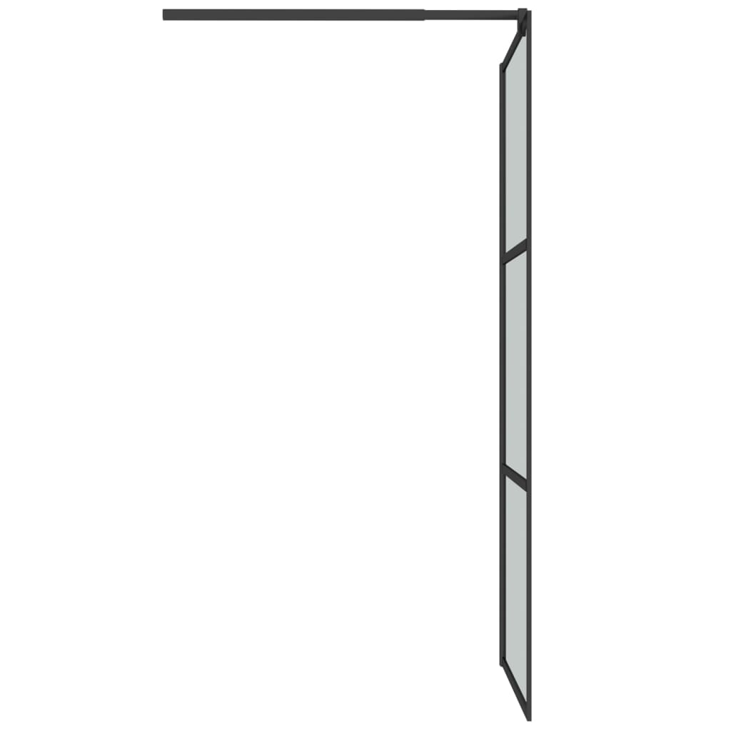 Paravan duș walk-in cu raft negru 90x195 cm sticlă ESG/aluminiu