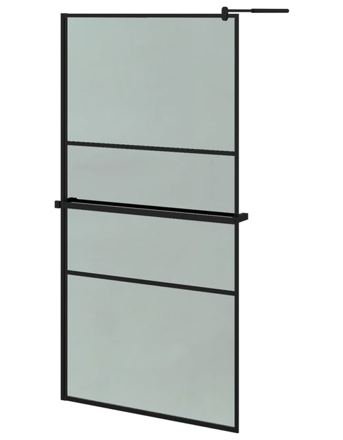 Încărcați imaginea în vizualizatorul Galerie, Paravan duș walk-in cu raft negru 100x195cm sticlă ESG/aluminiu - Lando

