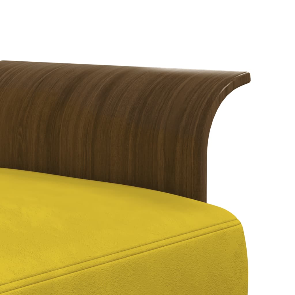 Canapea extensibilă în formă de L galben 279x140x70 cm catifea