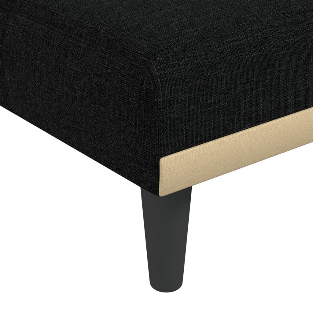 Canapea extensibilă în formă de L negru 275x140x70 cm textil - Lando