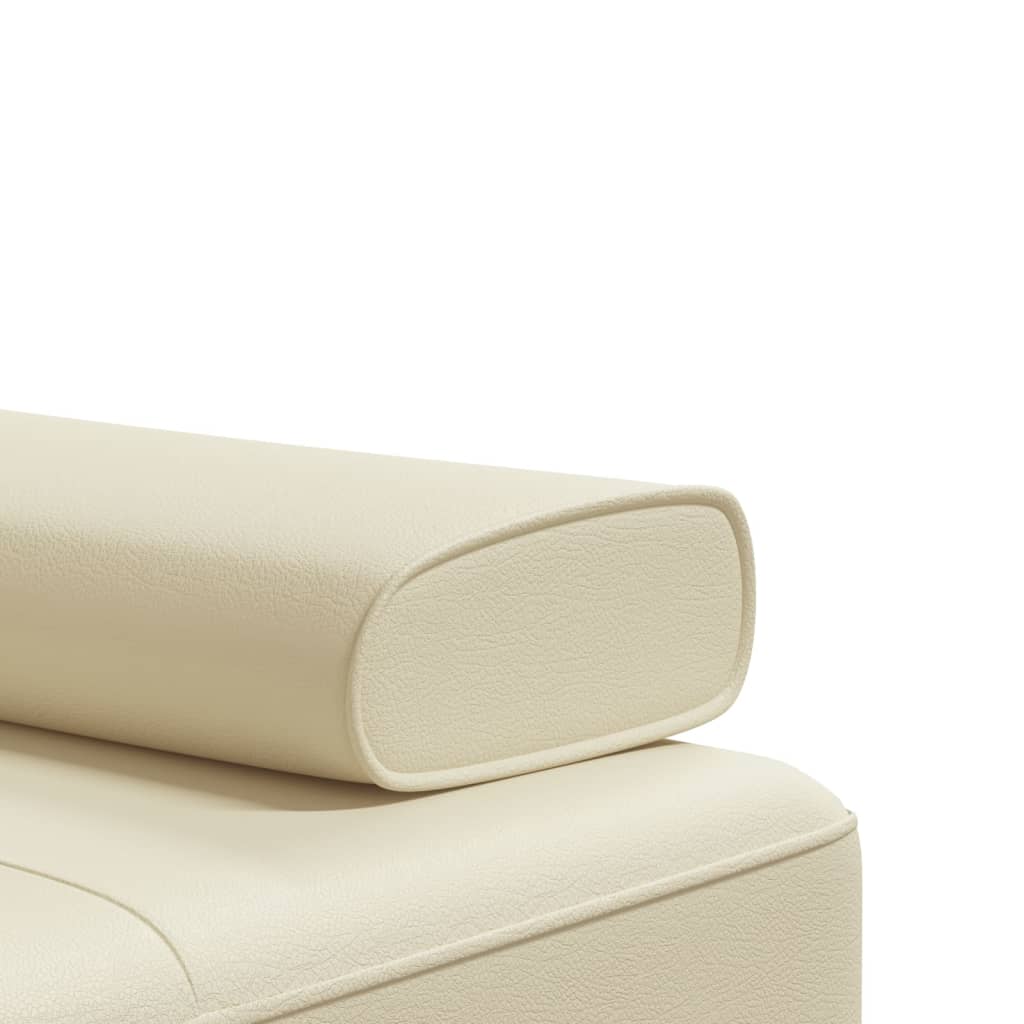Canapea extensibilă în formă de L crem 255x140x70 cm piele eco - Lando