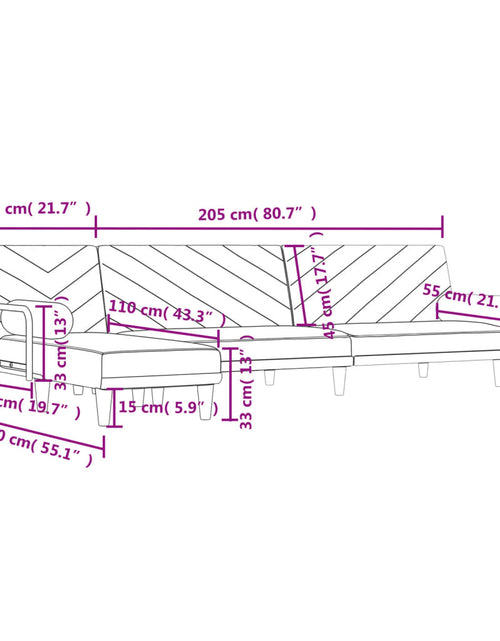 Încărcați imaginea în vizualizatorul Galerie, Canapea extensibilă în formă de L gri 260x140x70 cm textil
