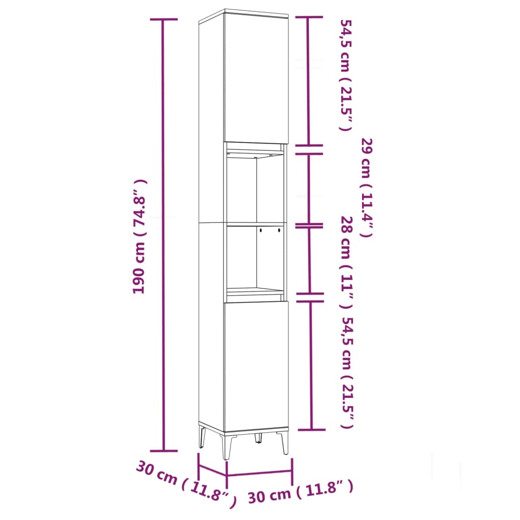 Set dulapuri de baie, 3 piese, gri beton, lemn prelucrat