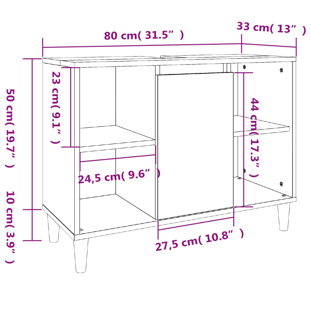 Set mobilier de baie, 3 piese, alb, lemn compozit