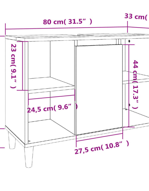 Încărcați imaginea în vizualizatorul Galerie, Set mobilier de baie, 3 piese, gri beton, lemn compozit
