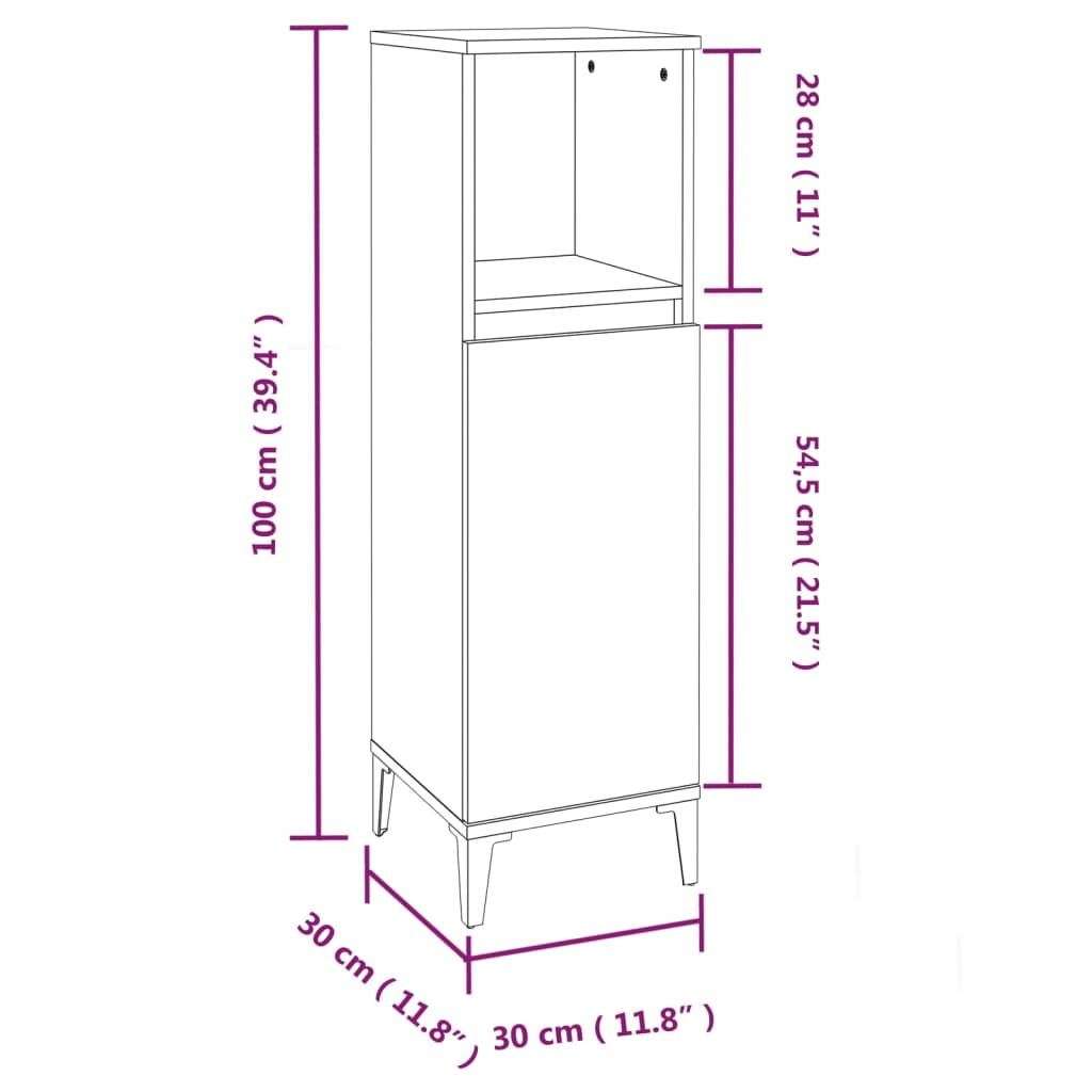 Set mobilier de baie, 3 piese, alb, lemn compozit