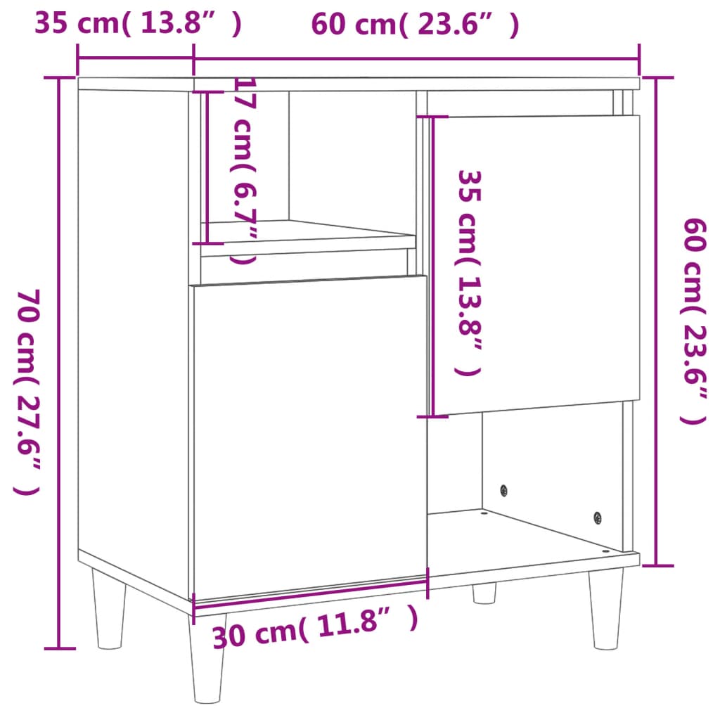 Dulapuri, 2 buc, negru, 60x35x70 cm, lemn prelucrat