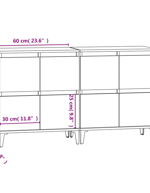 Încărcați imaginea în vizualizatorul Galerie, Dulapuri, 2 buc, stejar afumat, 60x30x75 cm, lemn prelucrat
